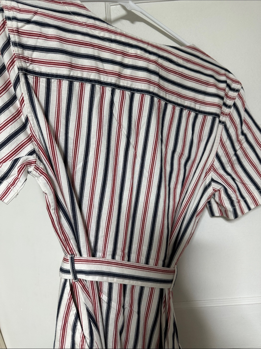 Dockers Striped Midi Dress with pockets in White, Red & Blue - Picture 5 of 10